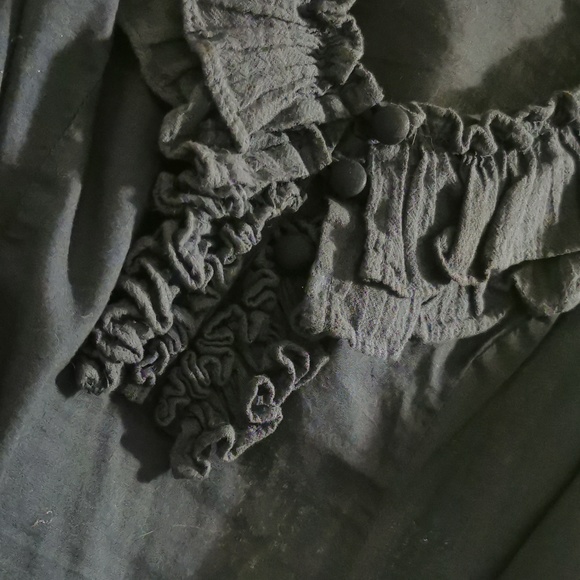 GUESS navy woven cotton ruffle A-line dress XS - Picture 3 of 3